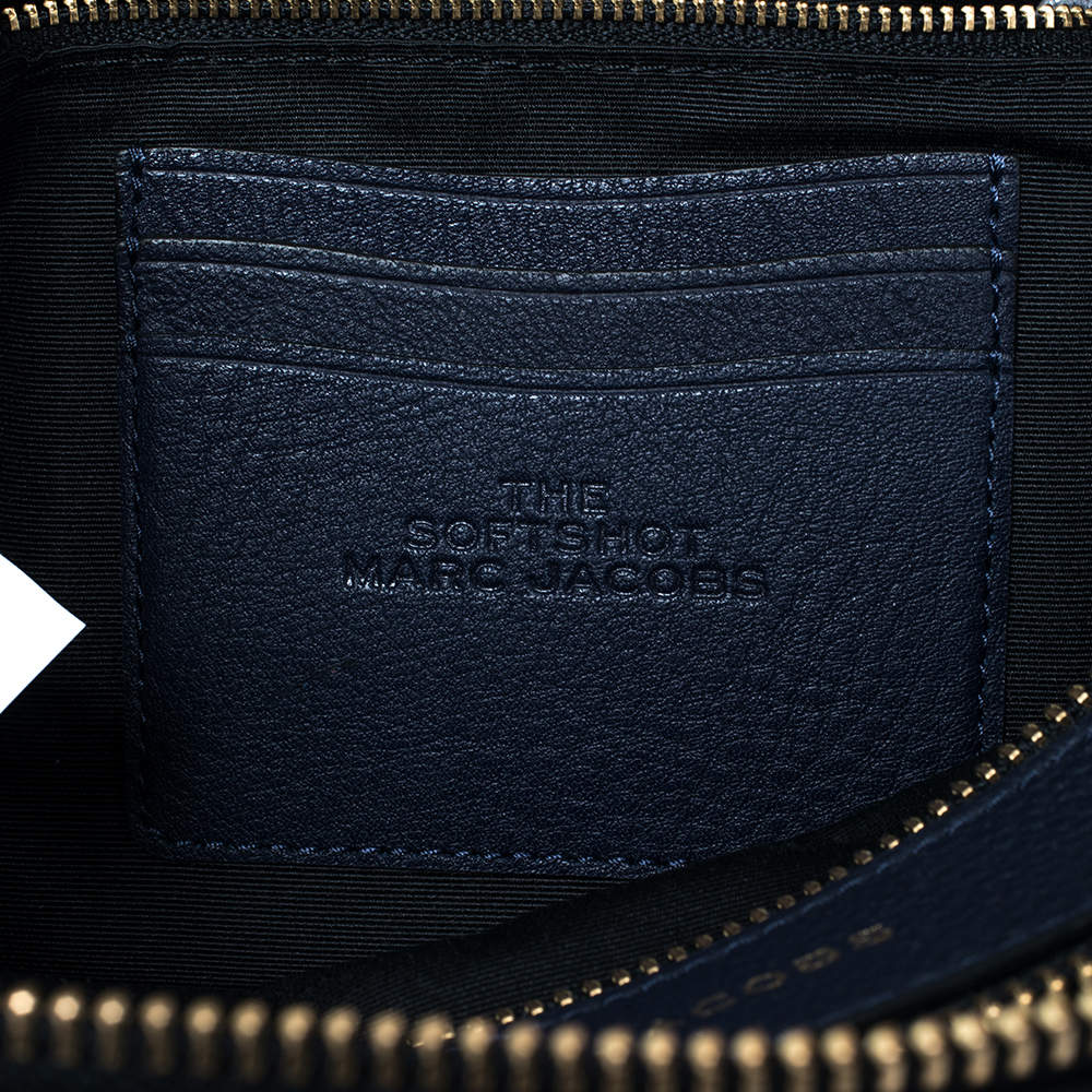 Dropship Marc Jacobs Softshot 27 Navy Crossbody Leather Bag +
