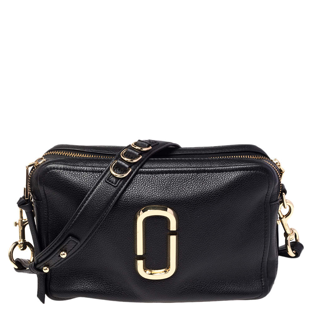 Marc Jacobs Black Leather The Softshot 27 Shoulder Bag
