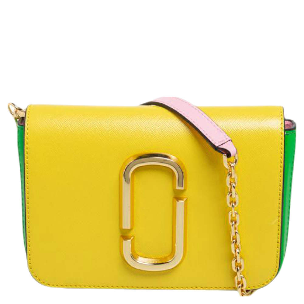 Marc Jacobs Tri Color Leather Snapshot Chain Belt Bag