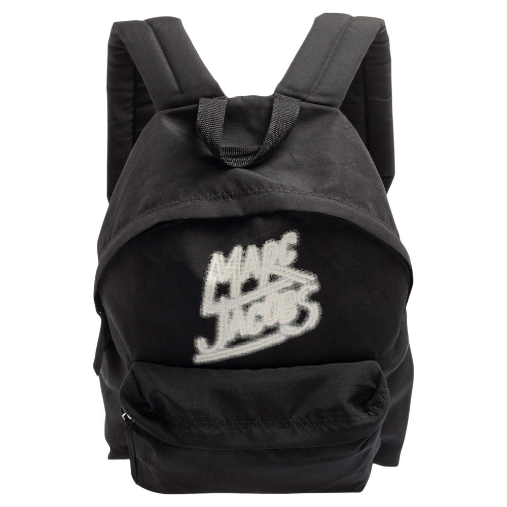 Pre Owned Marc Jacobs Black Nylon Logo Backpack