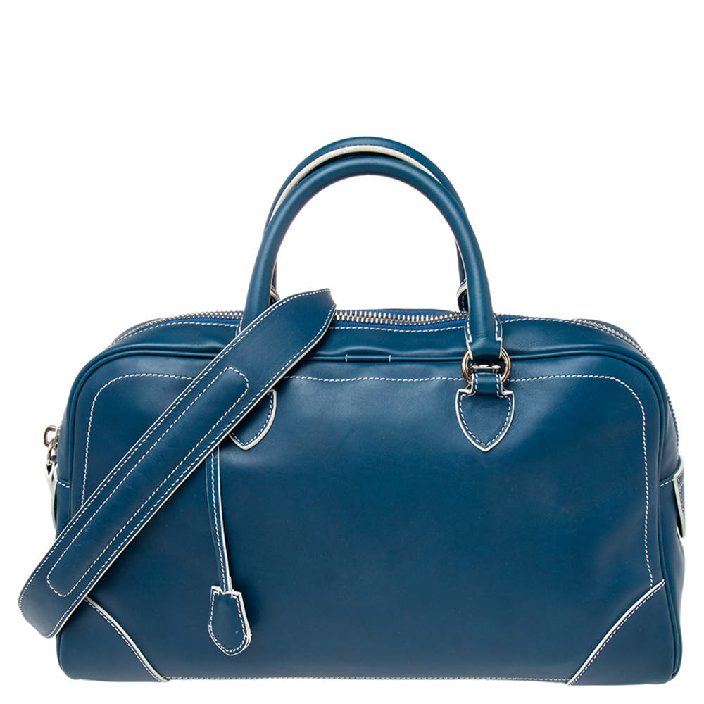 Pre Owned Marc Jacobs Blue Leather The Venetia Bowler Bag