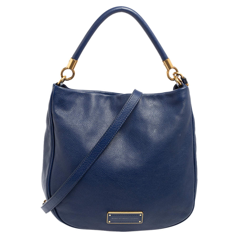 Pre Owned Marc by Marc Jacobs Blue Leather Too Hot To Handle Hobo