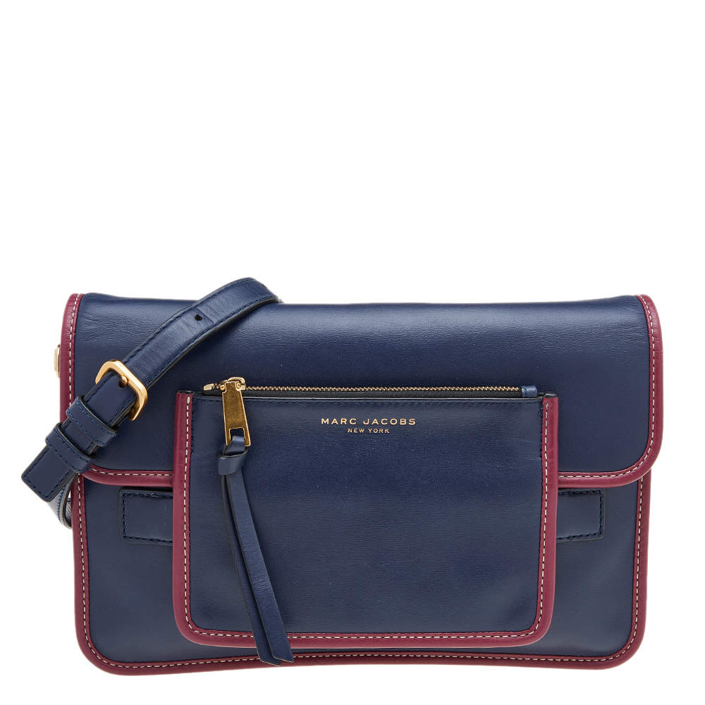 Pre Owned Marc Jacobs Blue Leather Crossbody Bag
