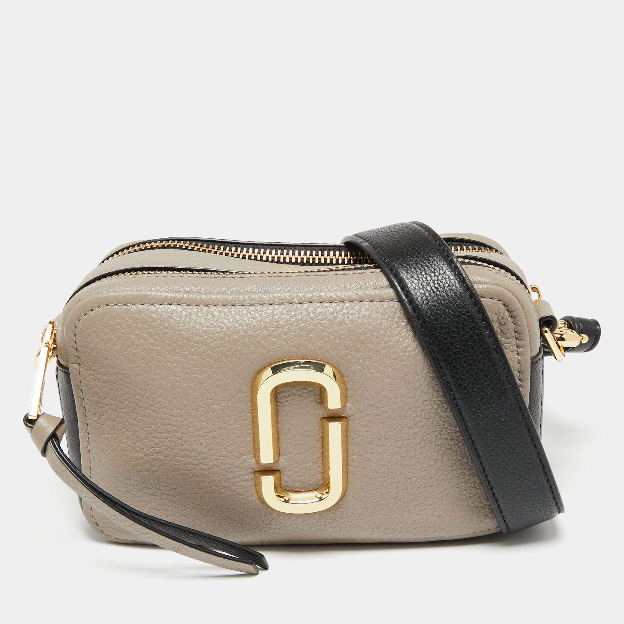 Marc Jacobs Beige/Black Leather Snapshot Crossbody Bag Marc Jacobs ...