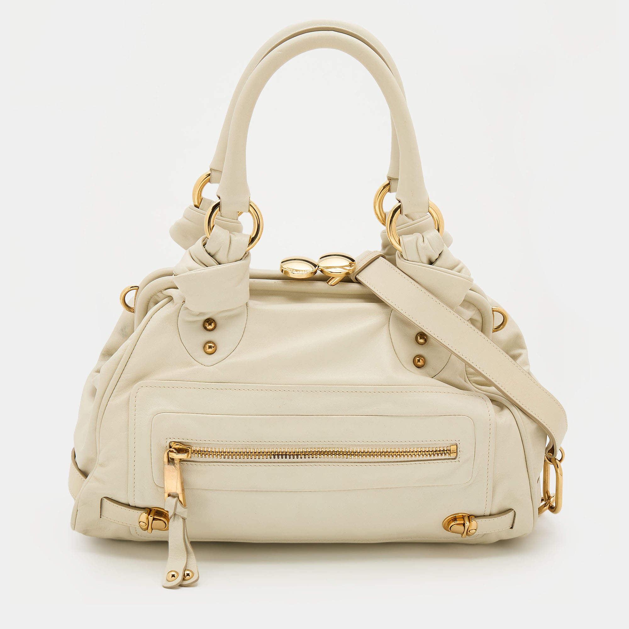 Marc Jacobs Off White Leather Stam Satchel