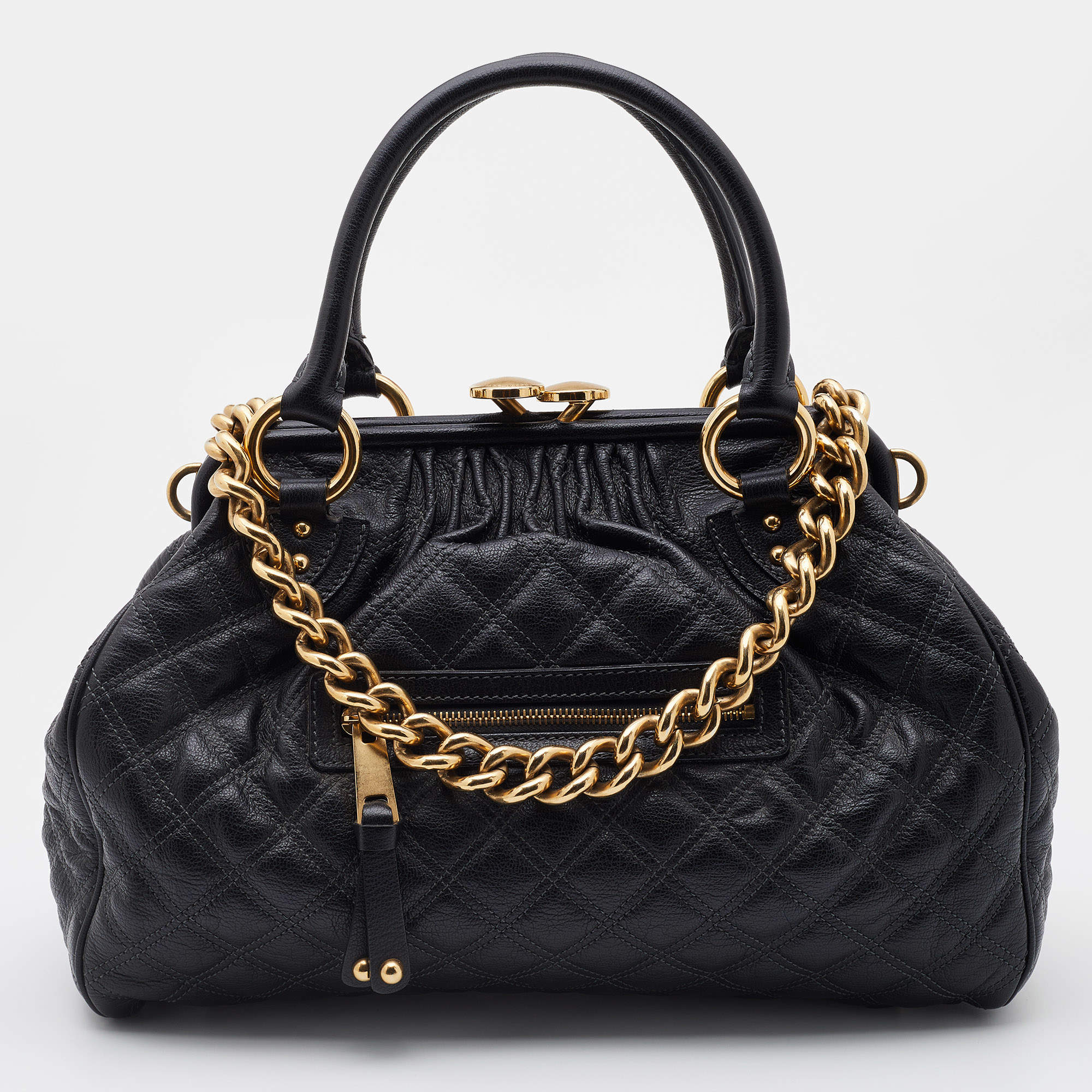 Marc By Marc Jacobs Black Handbag Marc Jacobs Black Quilted Leather Stam Satchel Bag Marc Jacobs | The