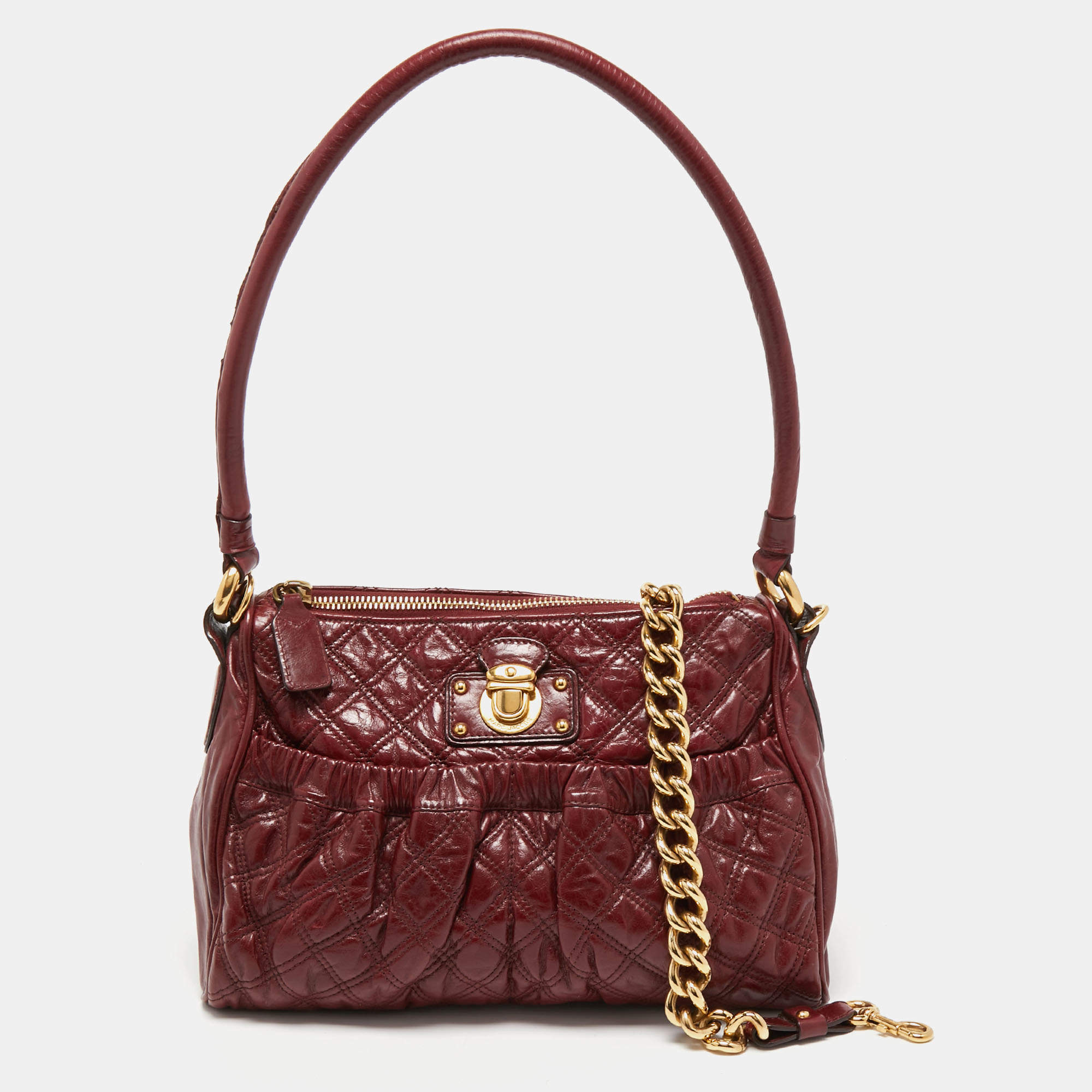 Pre Owned Marc Jacobs Red Quilted Leather Julianne Shoulder Bag