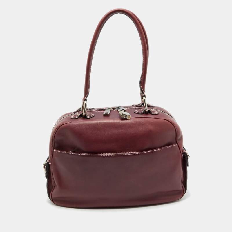 Marc Jacobs Burgundy Leather The Venetia Bowler Bag