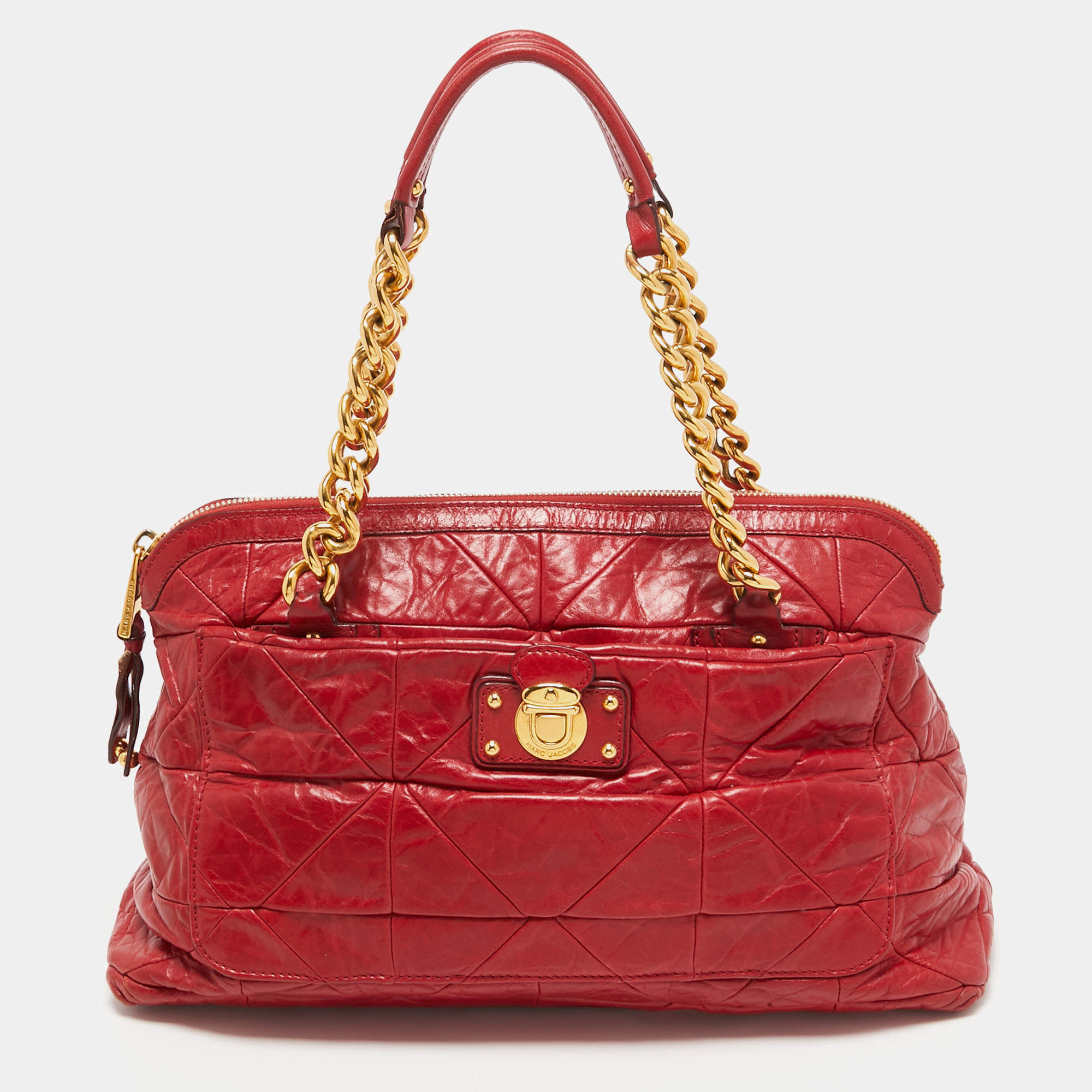 Marc Jacobs Red Quilted Leather Chain Satchel