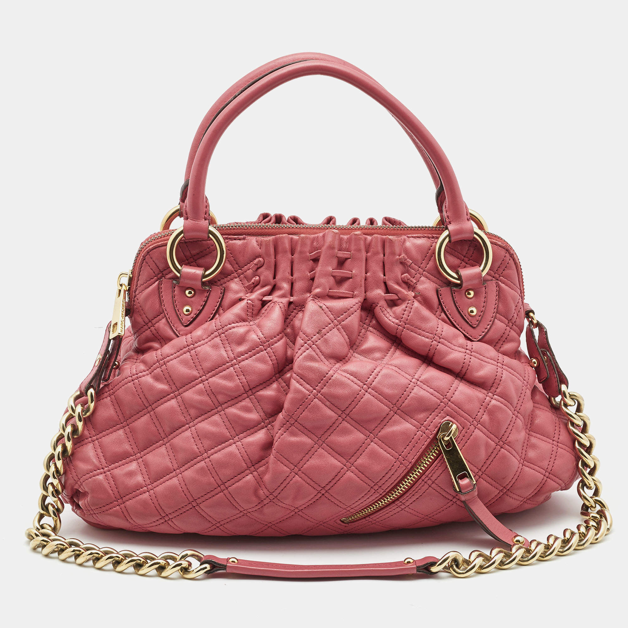 Pink Marc Jacobs side deals bag with strap