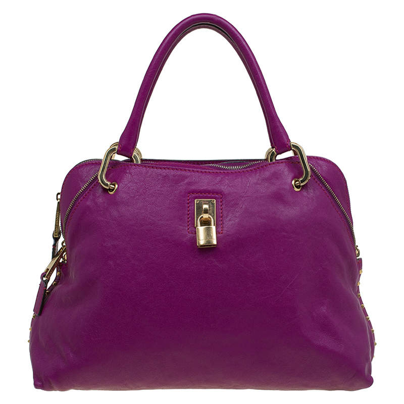 Pre Owned Marc Jacobs Purple Leather Paradise Little Janice Satchel