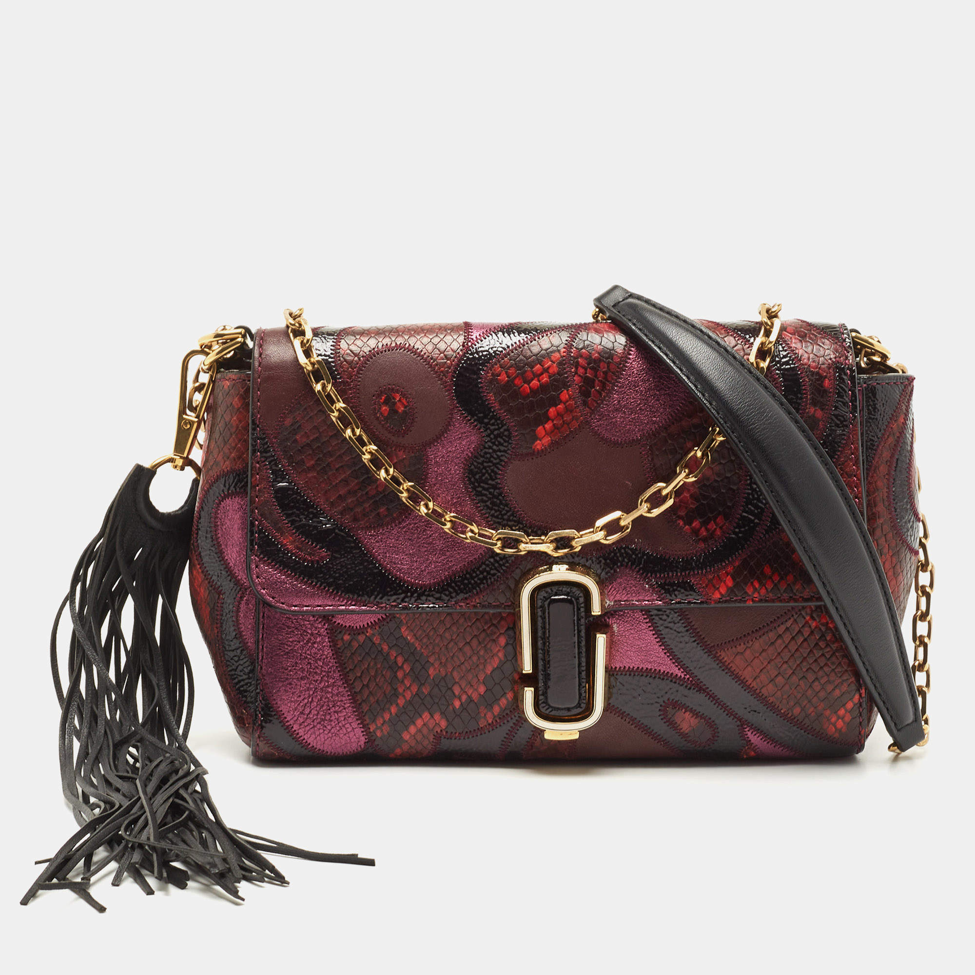 Marc Jacobs Multicolor Python Embossed and Leather The J Marc Patchwork Shoulder Bag
