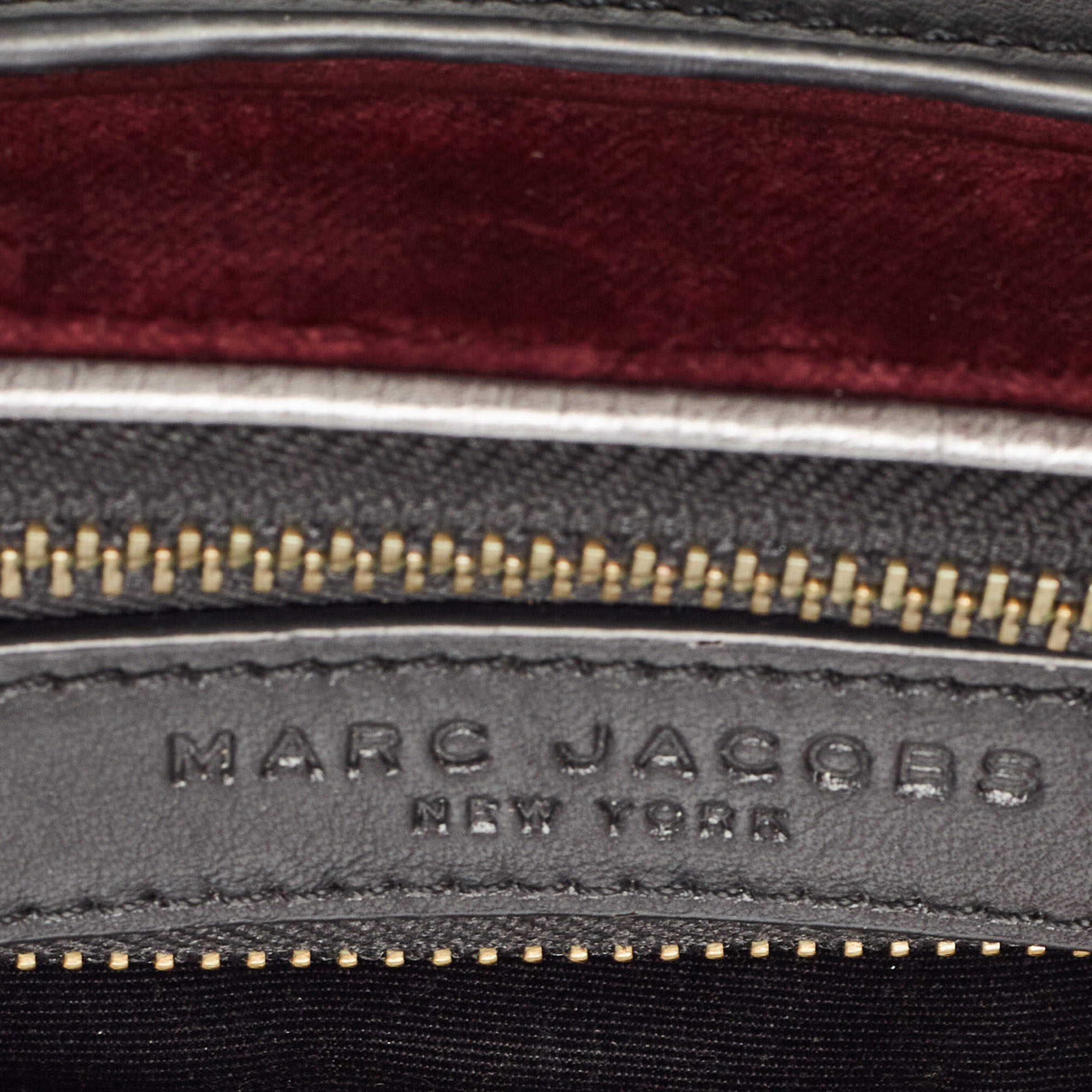 Marc Jacobs Black/Burgundy Velvet and Feather Snapshot Camera