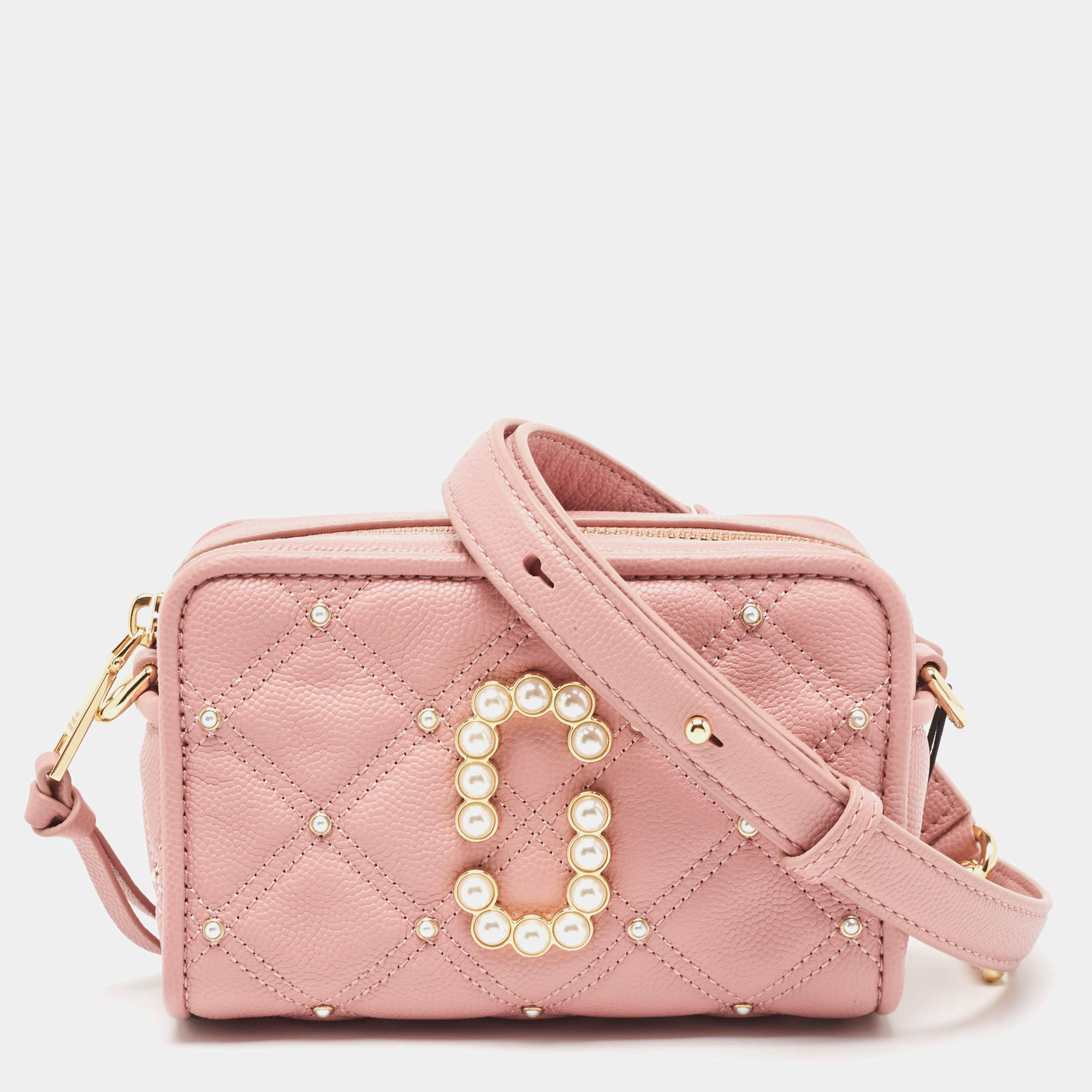 Marc Jacobs Pink Quilted Leather The Softshot 17 Crossbody Bag