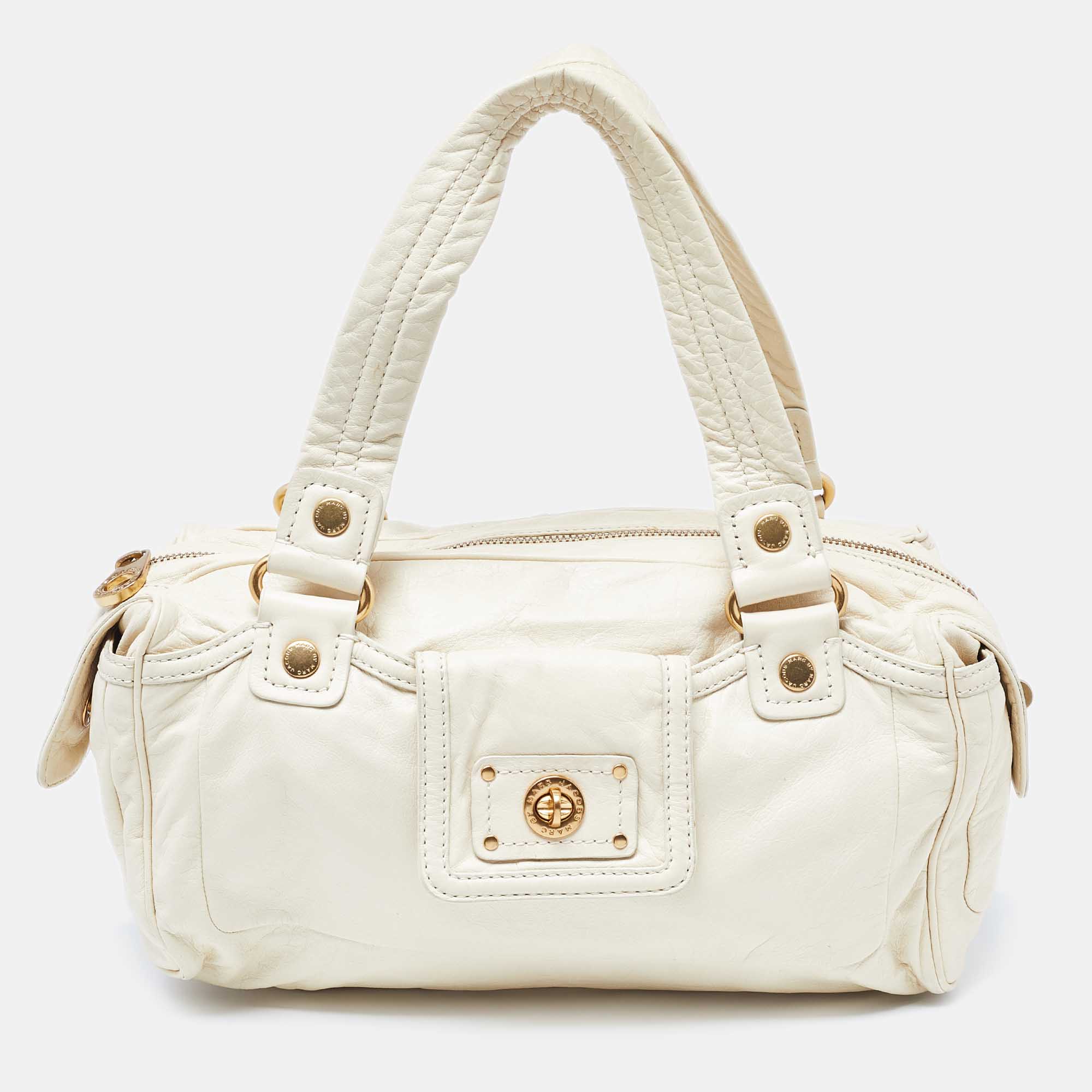 Pre Owned Marc Jacobs Off White Leather Satchel