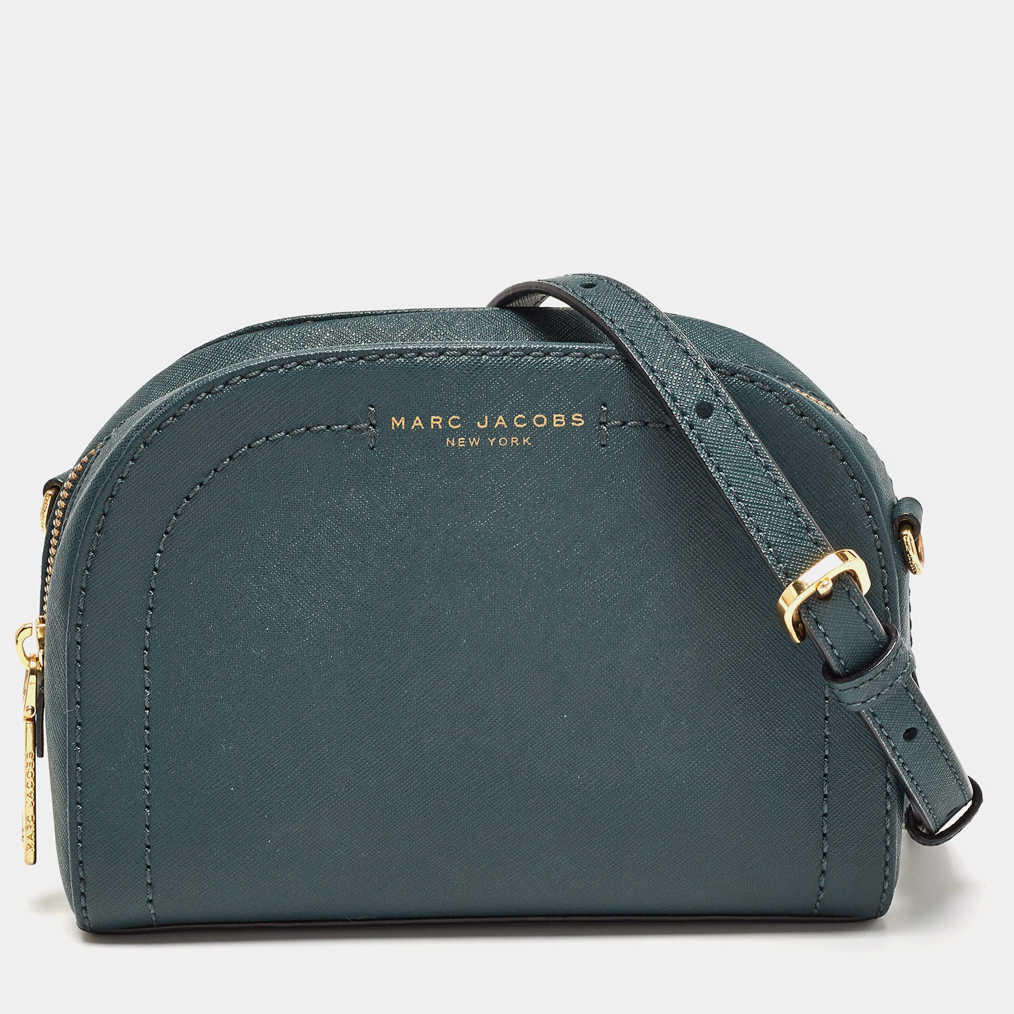 Marc Jacobs Dark Green Leather Playback Dome Crossbody Bag