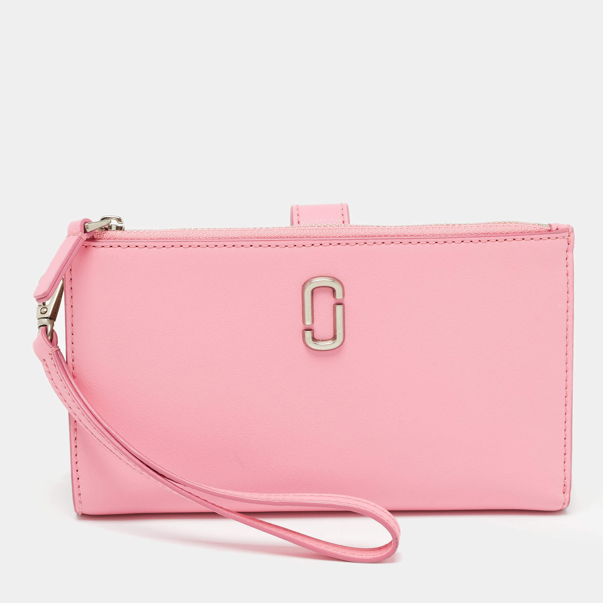 Marc Jacobs Pink/Beige Leather The Phone Wristlet Wallet