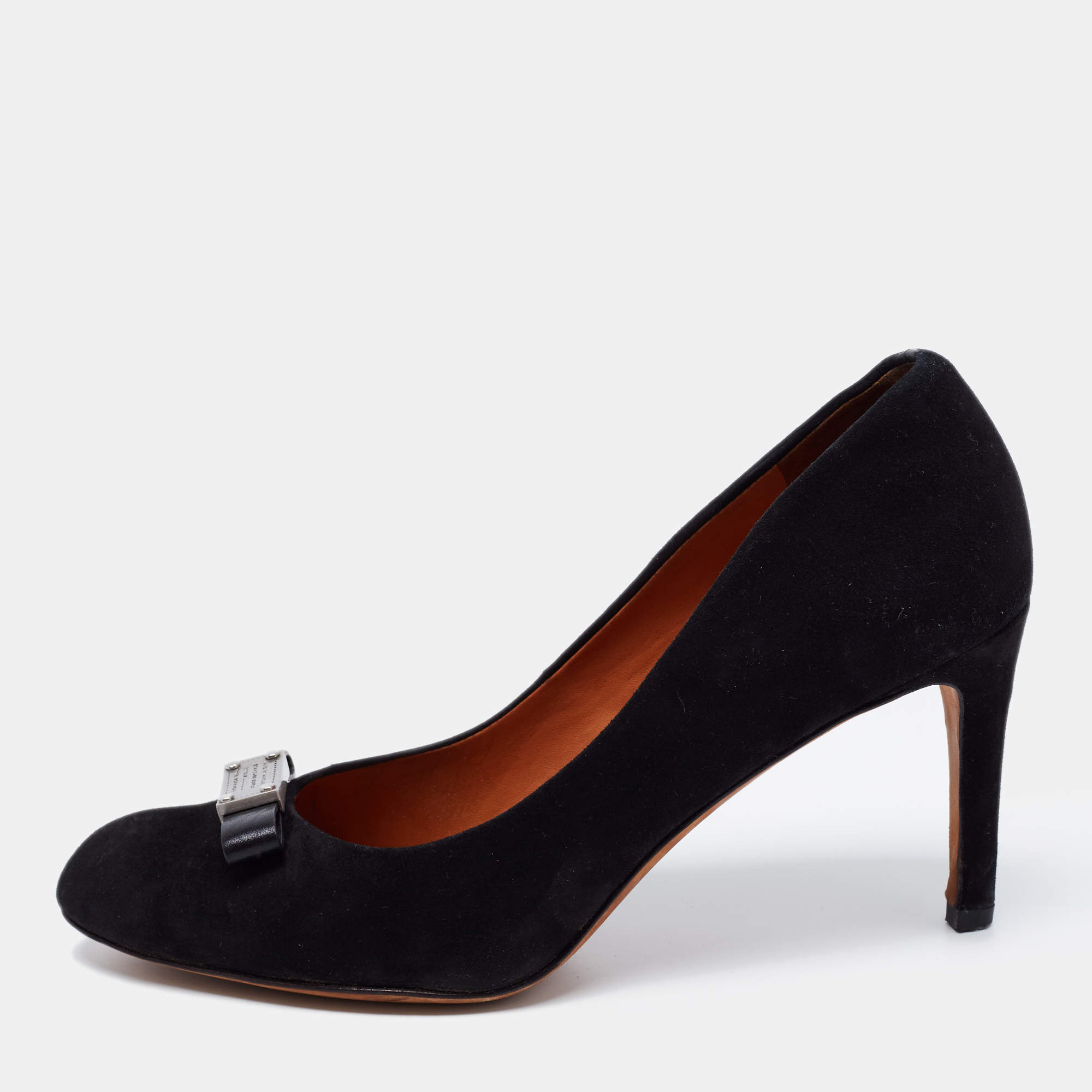 Pre Owned Marc by Marc Jacobs Black  Suede Bow Pumps Size 38