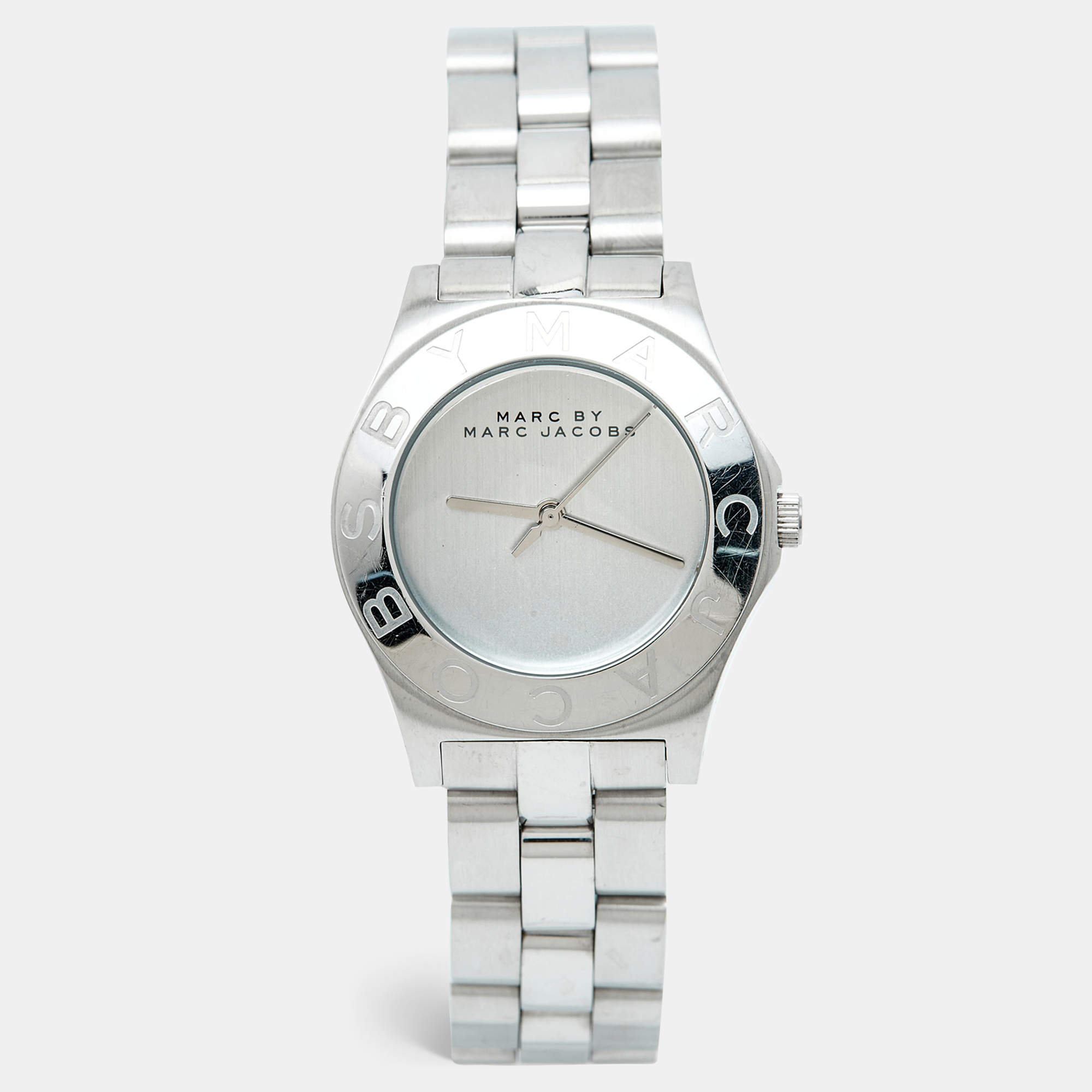 Pre Owned Marc by Marc Jacobs Blade MBM3125 Silver Dial Stainless Steel Women's Wristwatch 36 mm