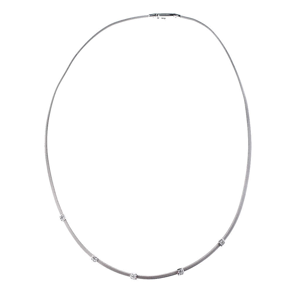 Pre Owned Marco Bicego Masai Diamond 18K White Gold Five Station Necklace