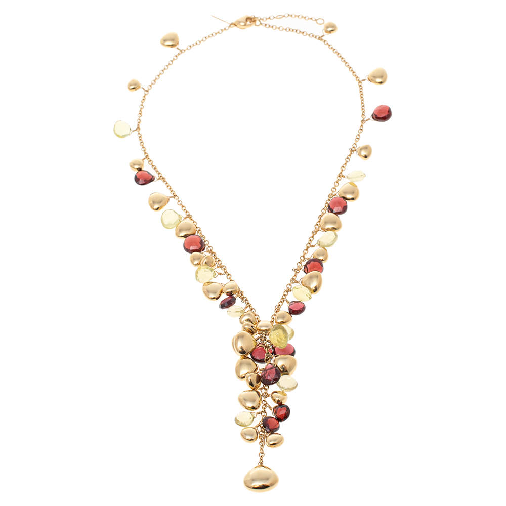 Marco Bicego Paradise Multicolored Gemstone 18K Yellow Gold Necklace