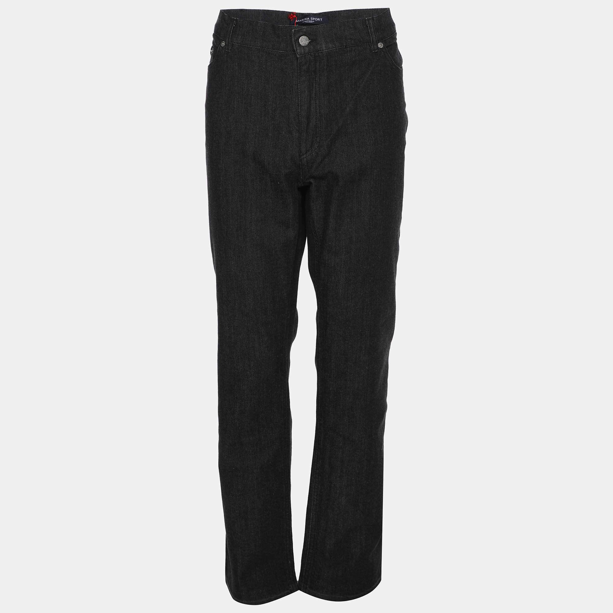 Pre Owned Marina Sport by Marina Rinaldi Dark Grey Denim Stretch Jeans XL