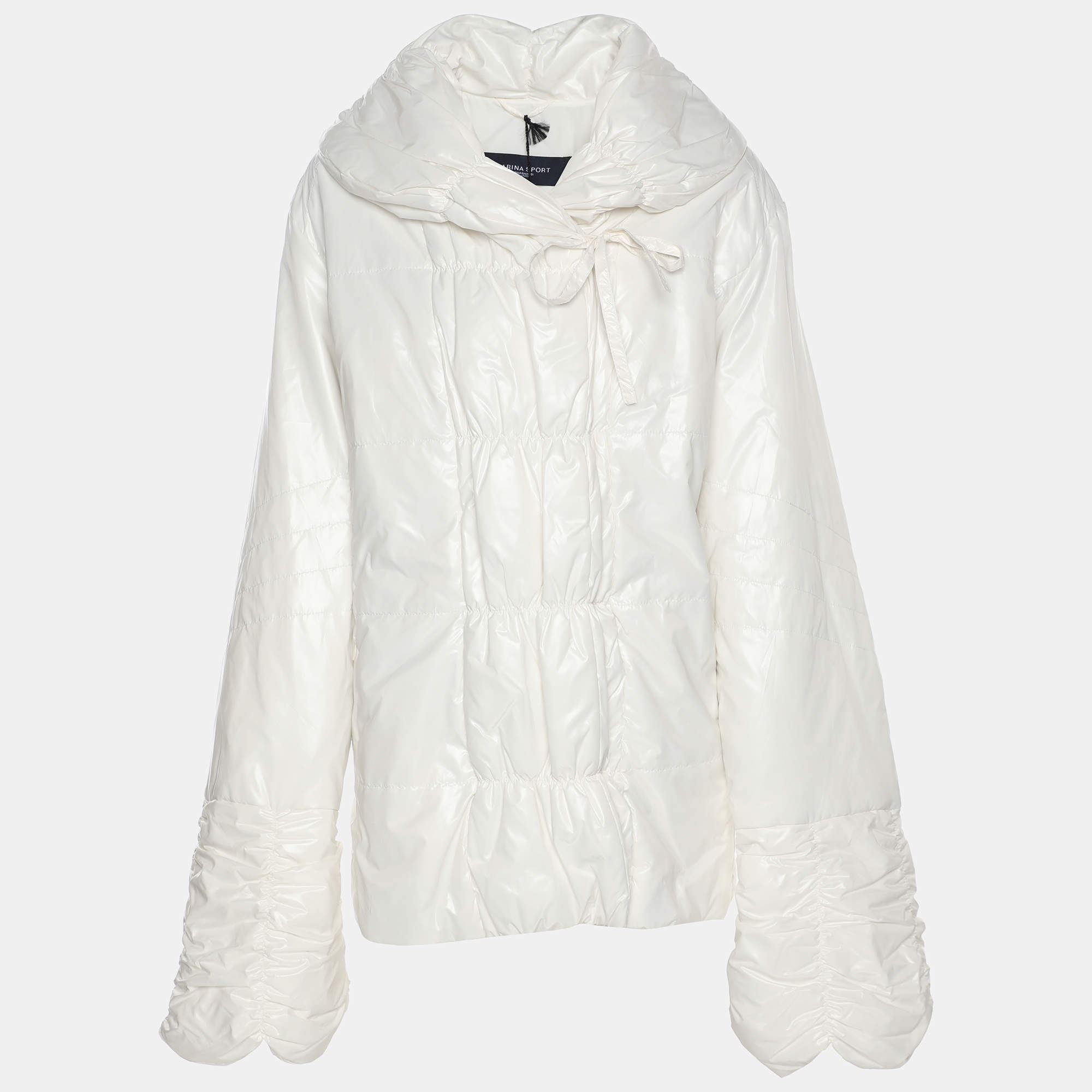 Pre Owned Marina Sport by Marina Rinaldi White Nylon Puffer Jacket L