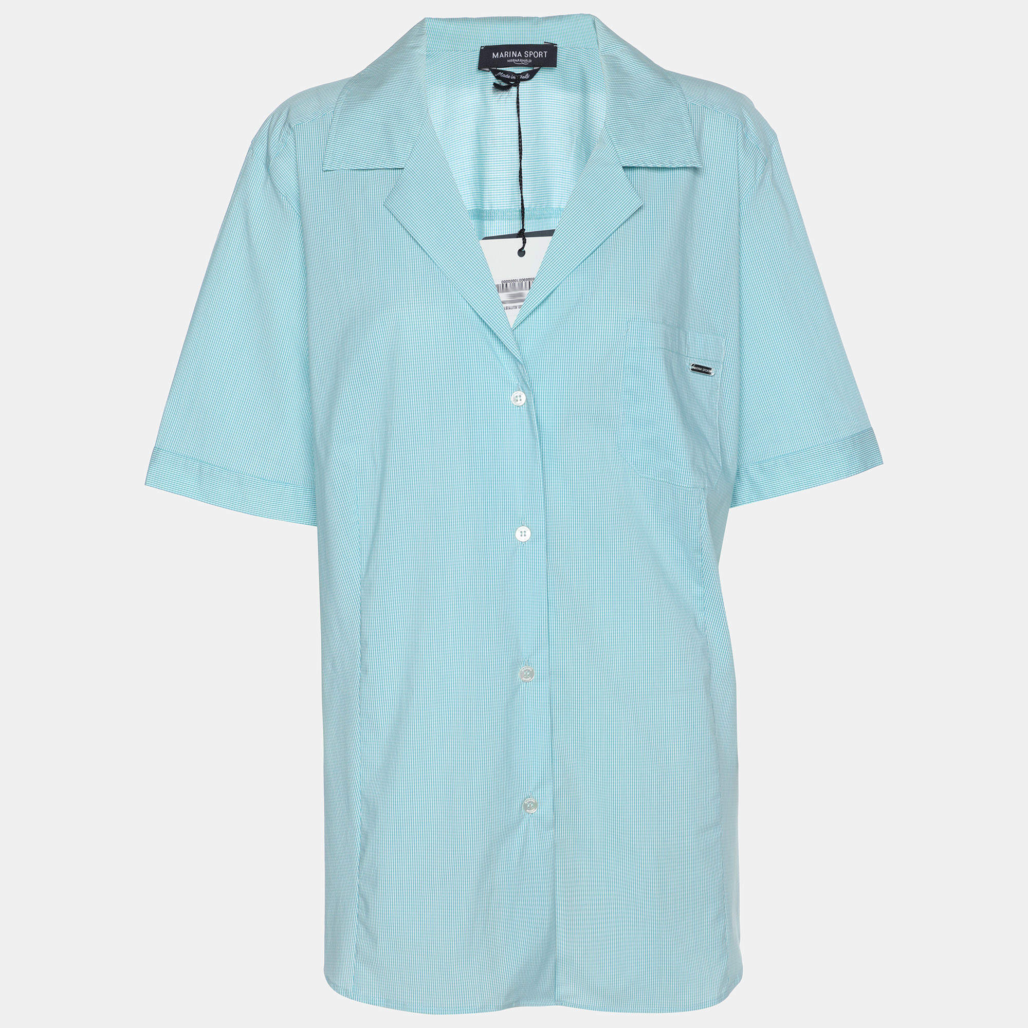 Pre Owned Marina Sport by Marina Rinaldi Turquoise Cotton Blend Long Sleeve Shirt L