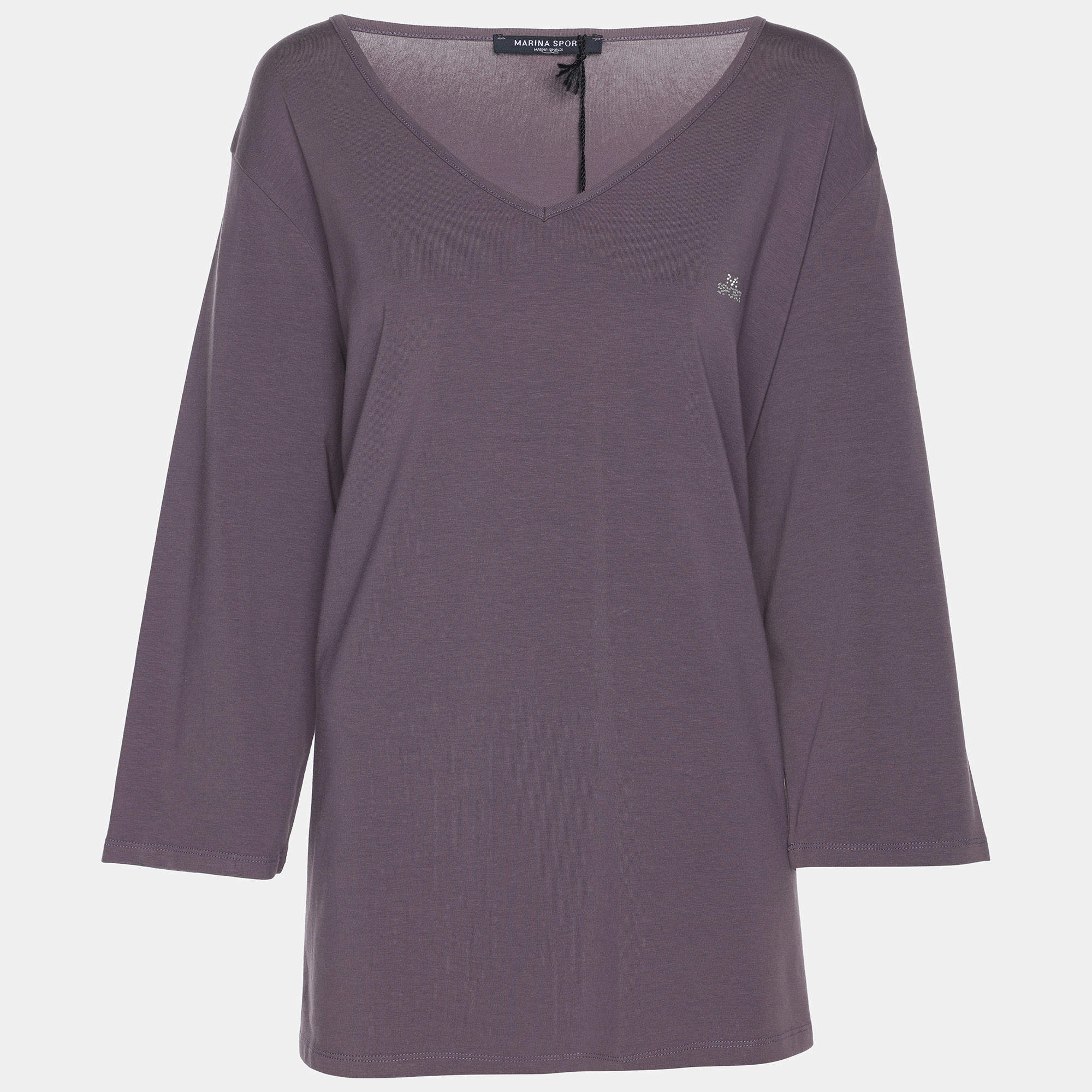 مملوكة مسبقًا Marina Sport by Marina Rinaldi Lilac Jersey Logo Top L