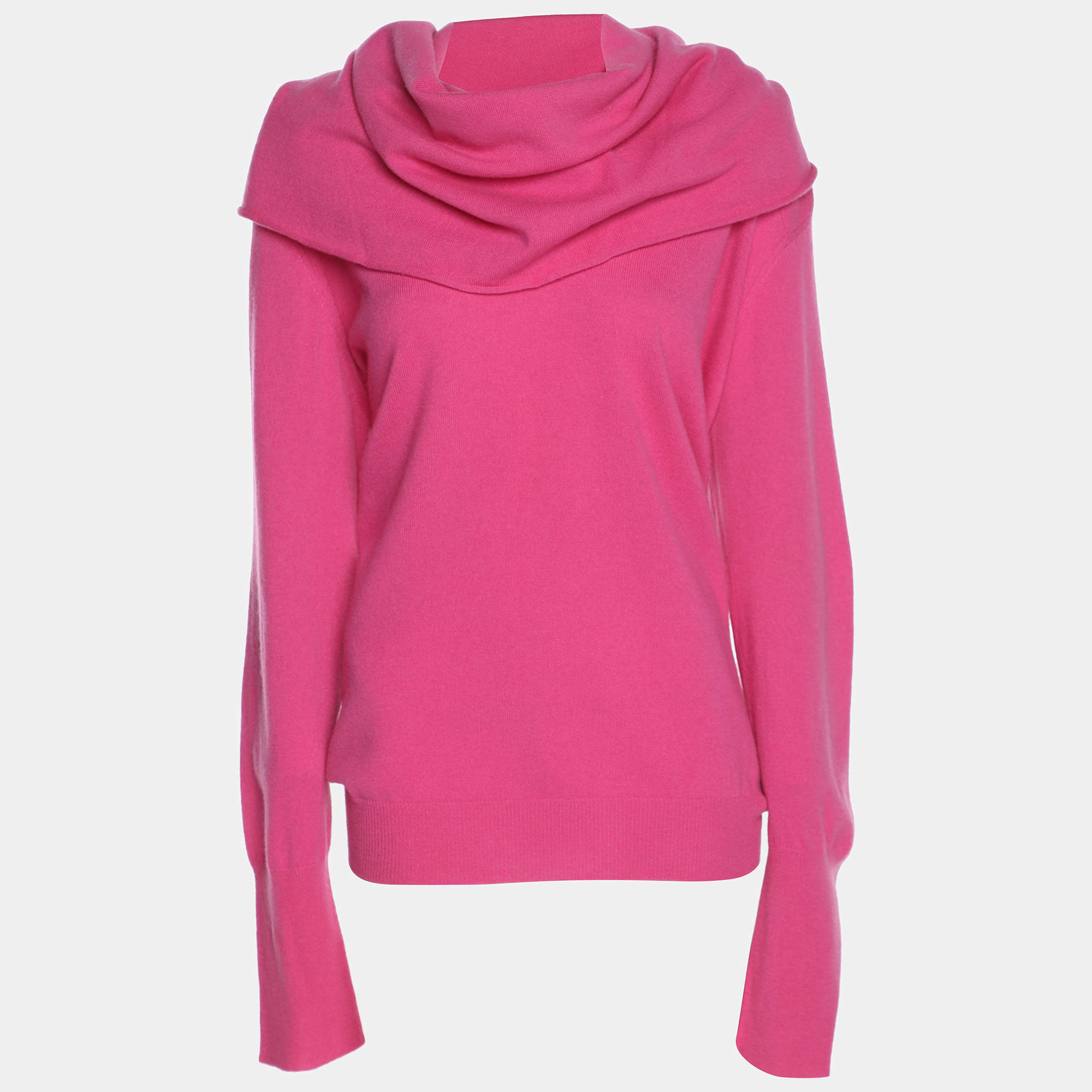 Pre Owned Marina Rinaldi Pink Knit Full Sleeve Sweater L