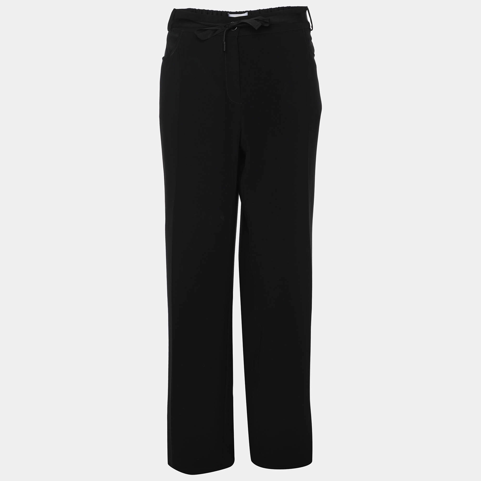 Pre Owned بنطلون مارينا رينالدي كريب أسود مقاس كبير (لارج)