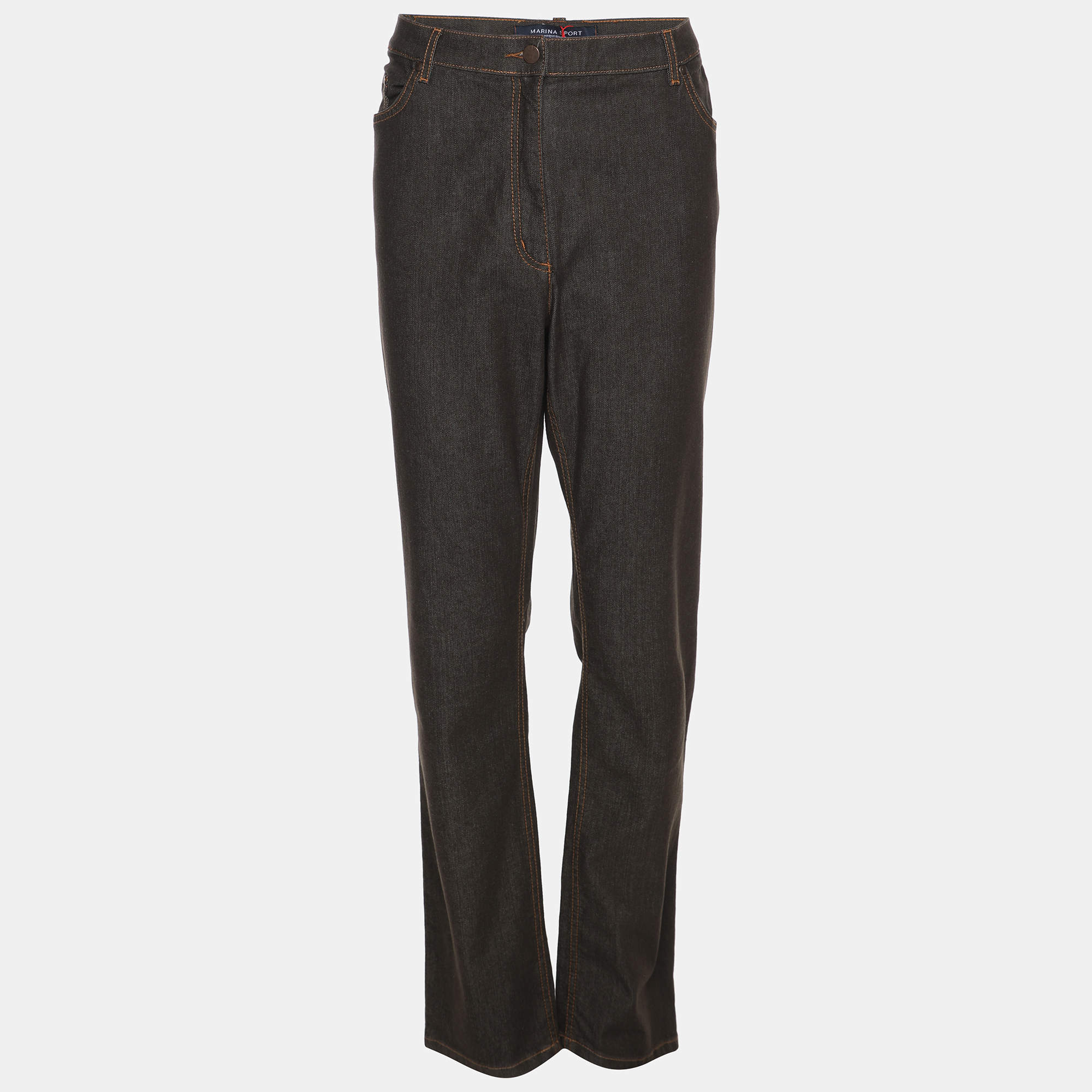 Pre Owned Marina Sport by Marina Rinaldi Brown Denim Jeans L