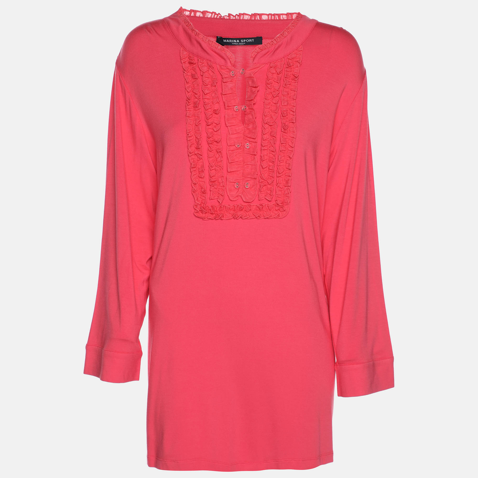 مملوكة مسبقًا Marina Sport by Marina Rinaldi Pink Jersey Full Sleeve Top L