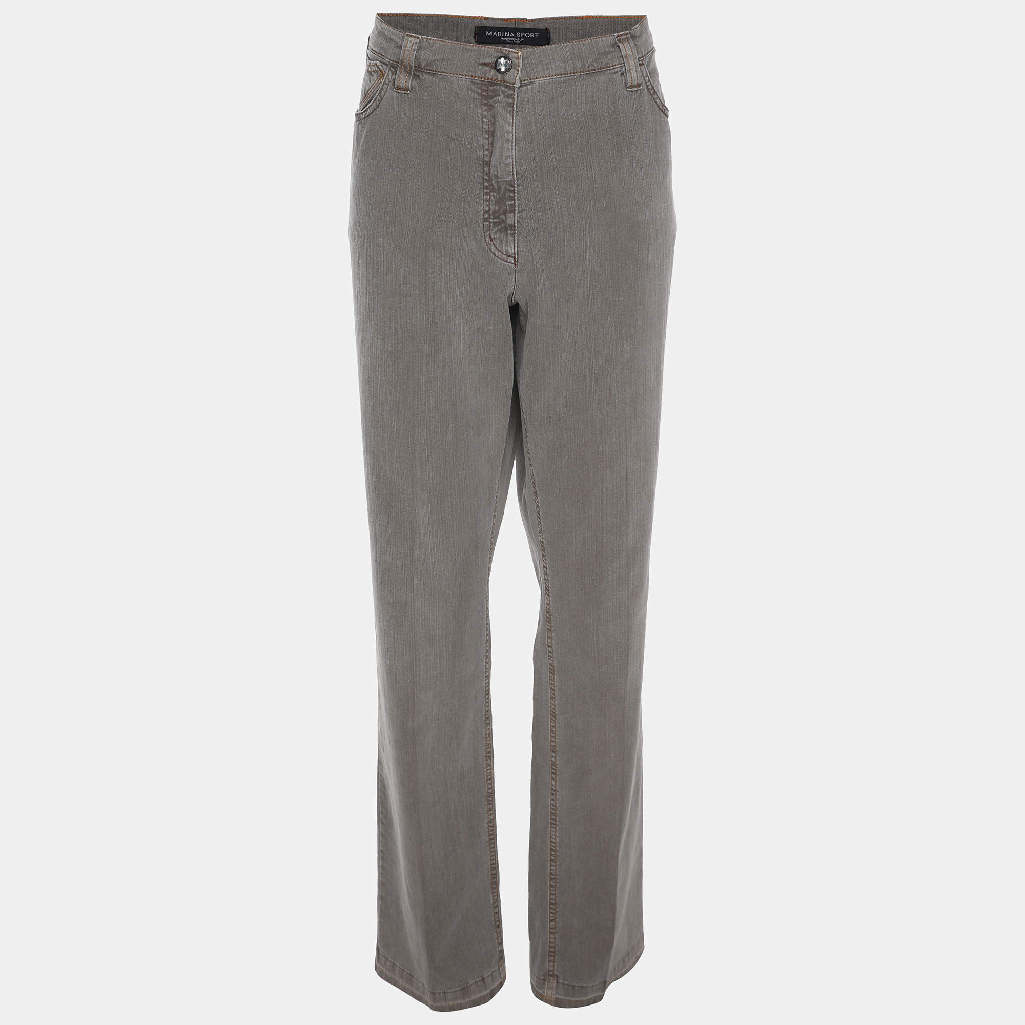 Pre Owned Marina Sport by Marina Rinaldi Grey Denim Jeans L
