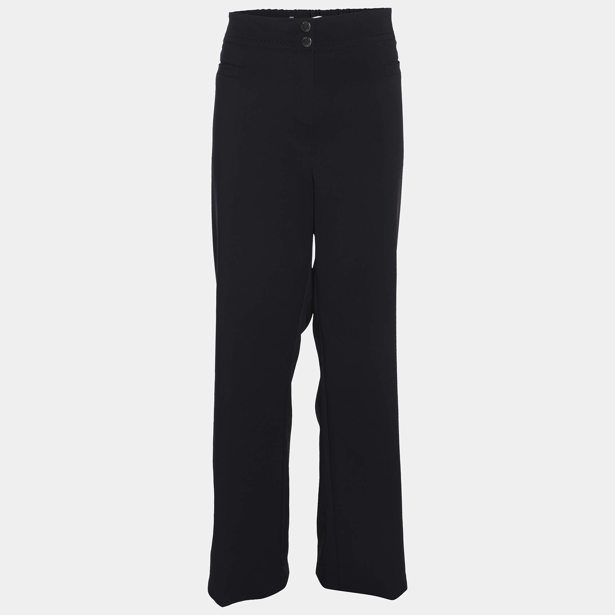 Pre Owned بنطلون مارينا رينالدي نيلون أزرق بحري مقاس كبير (لارج)