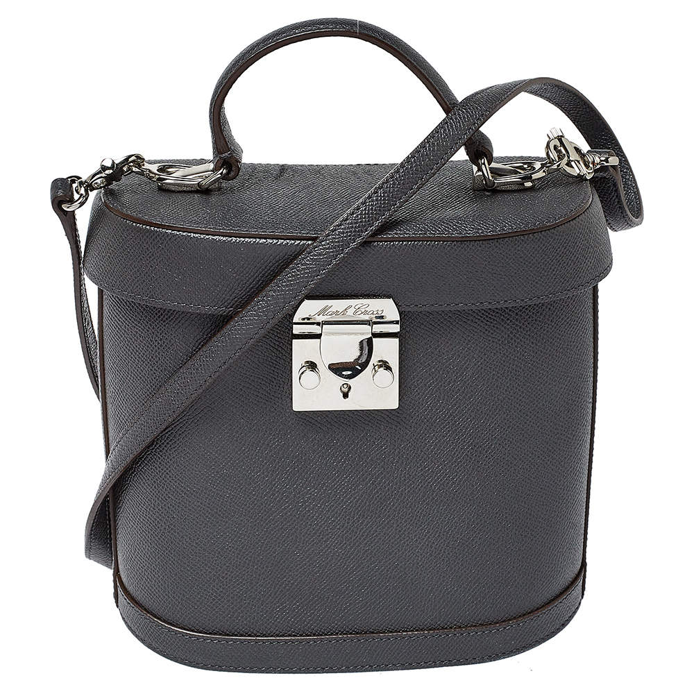Mark Cross Black Leather Benchley Top Handle Bag