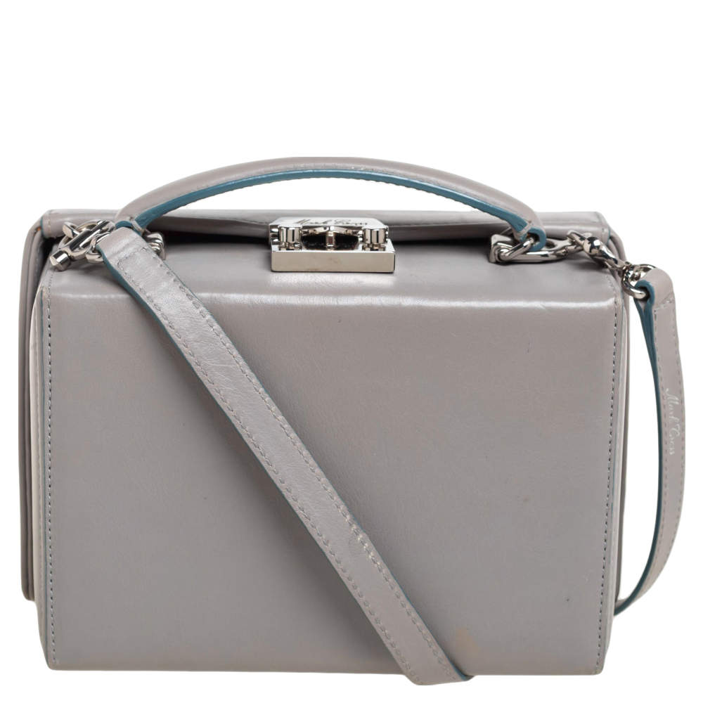 Mark Cross Grey Leather Small Grace Box Bag
