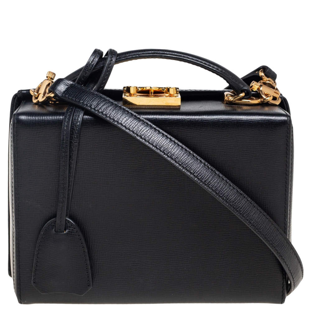 Mark Cross Black Leather Small Grace Box Bag