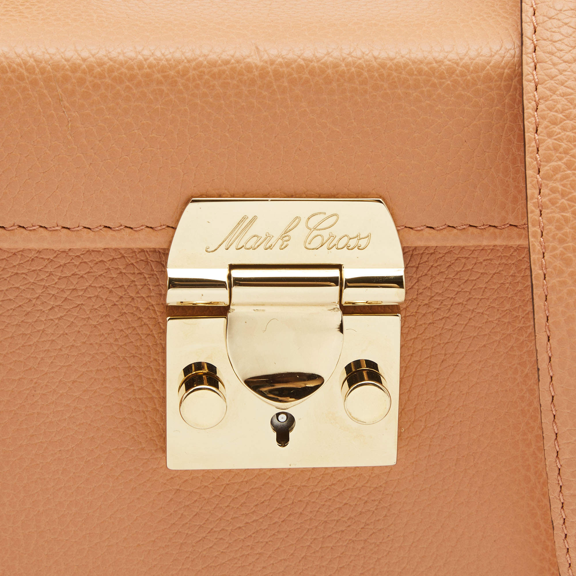 Mark Cross Grace Cube Box Bag Crystal Embellished Metallic Leather Gold  1017151