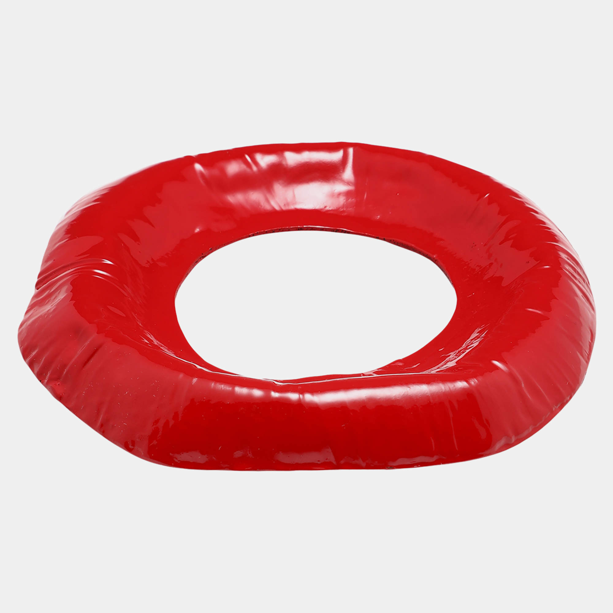 Marni Red Enameled Metal Extra Wide Bangle Bracelet