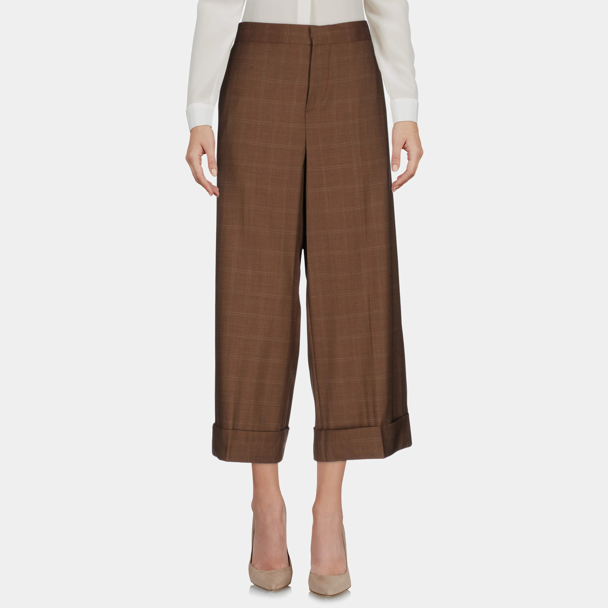 Pre Owned Marni Wool Cropped Pants 42