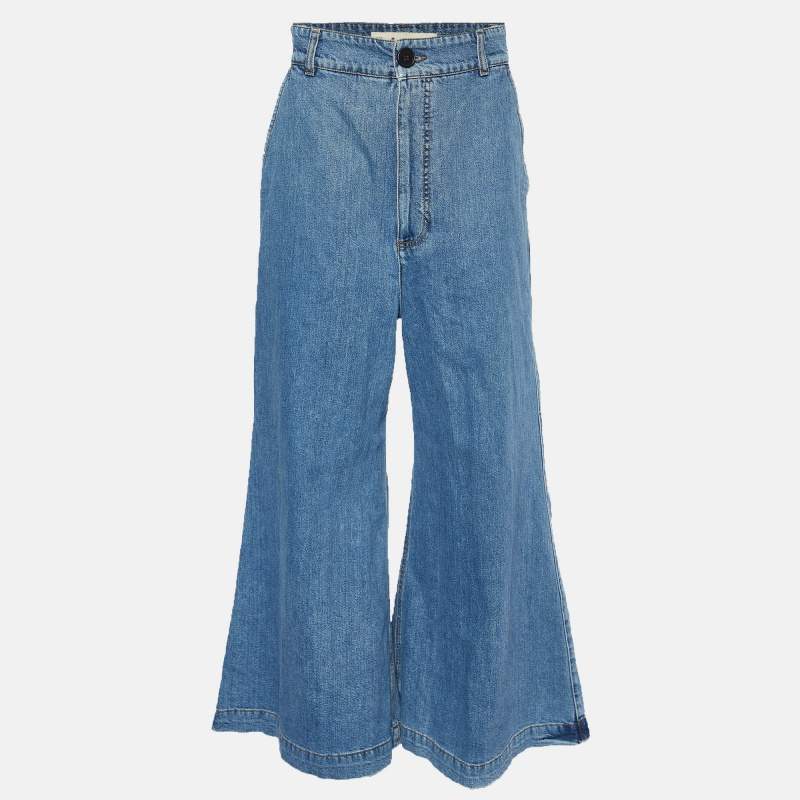 Pre Owned Marni Blue Denim High Rise Flared Jeans M/Waist 29"