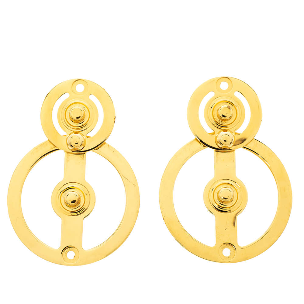 Marni Circular Motif Gold Tone Drop Earrings