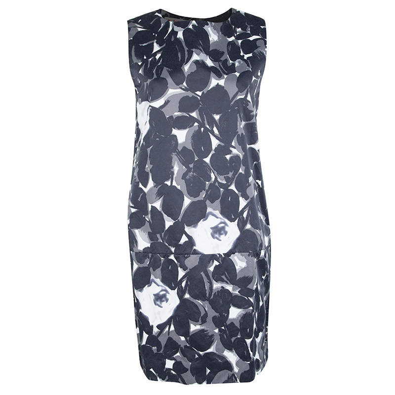 Pre Owned Marni Abstract Floral Print Sleeveless Drop Waist Shift Dress M
