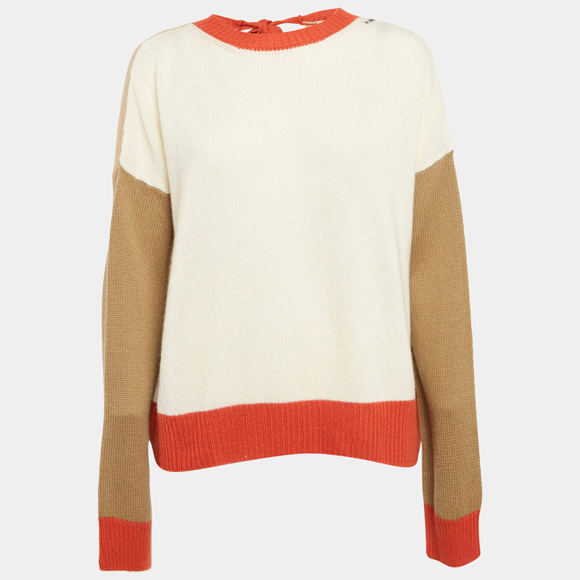 Marni Multicolor Cashmere Knit Open Back Sweater M