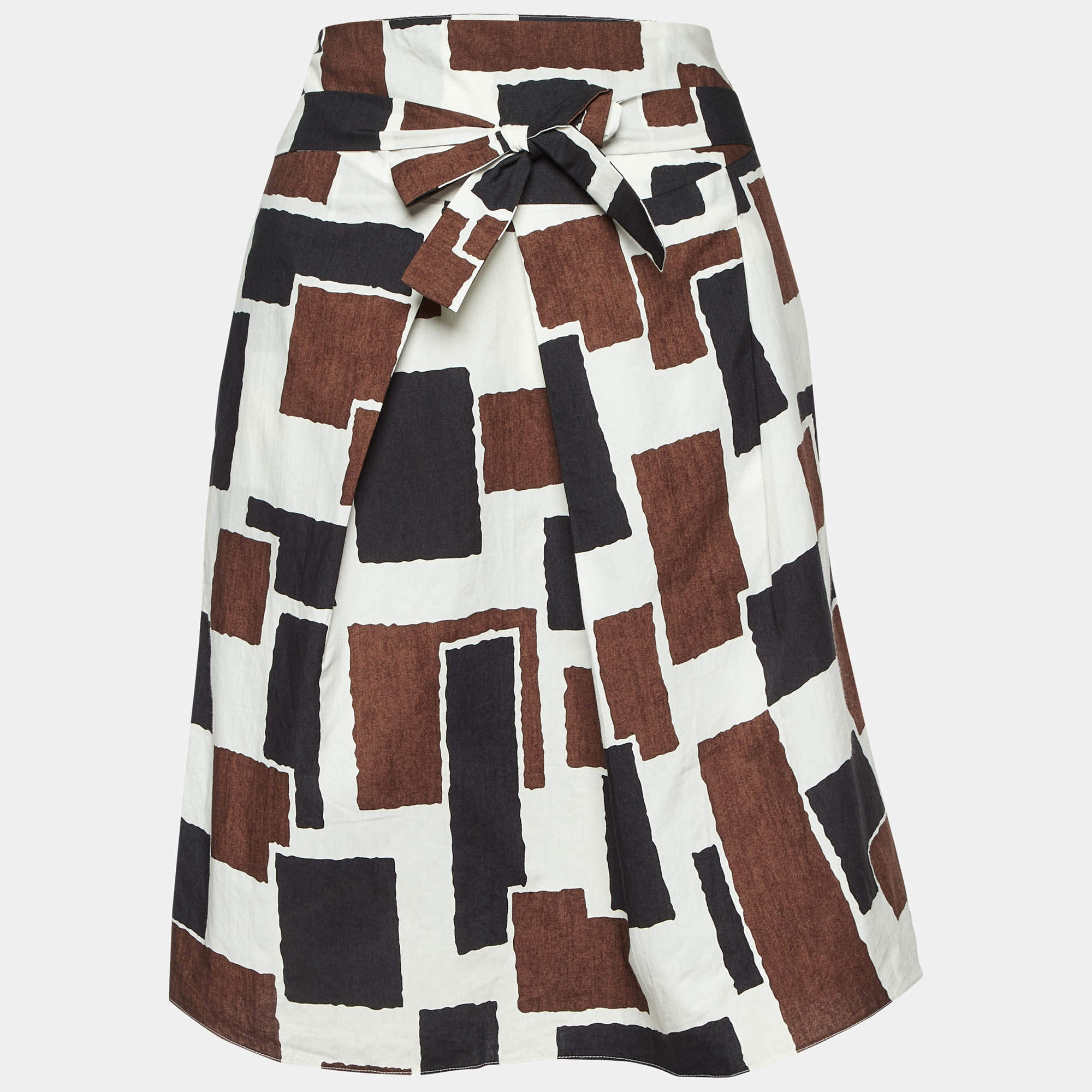 Marni Multicolor Printed Tie-Up Waist Detail Mini Skirt S