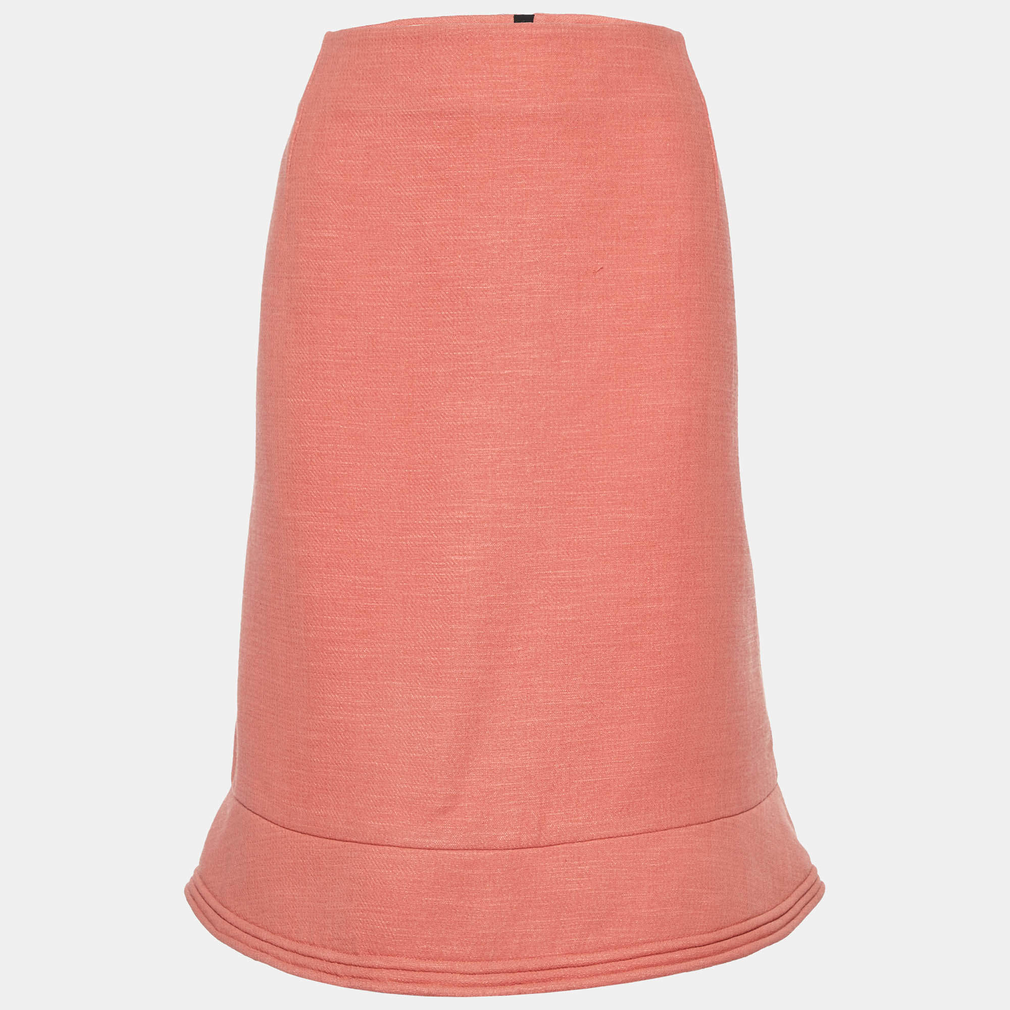 Marni Coral Pink Wool A-Line Skirt L