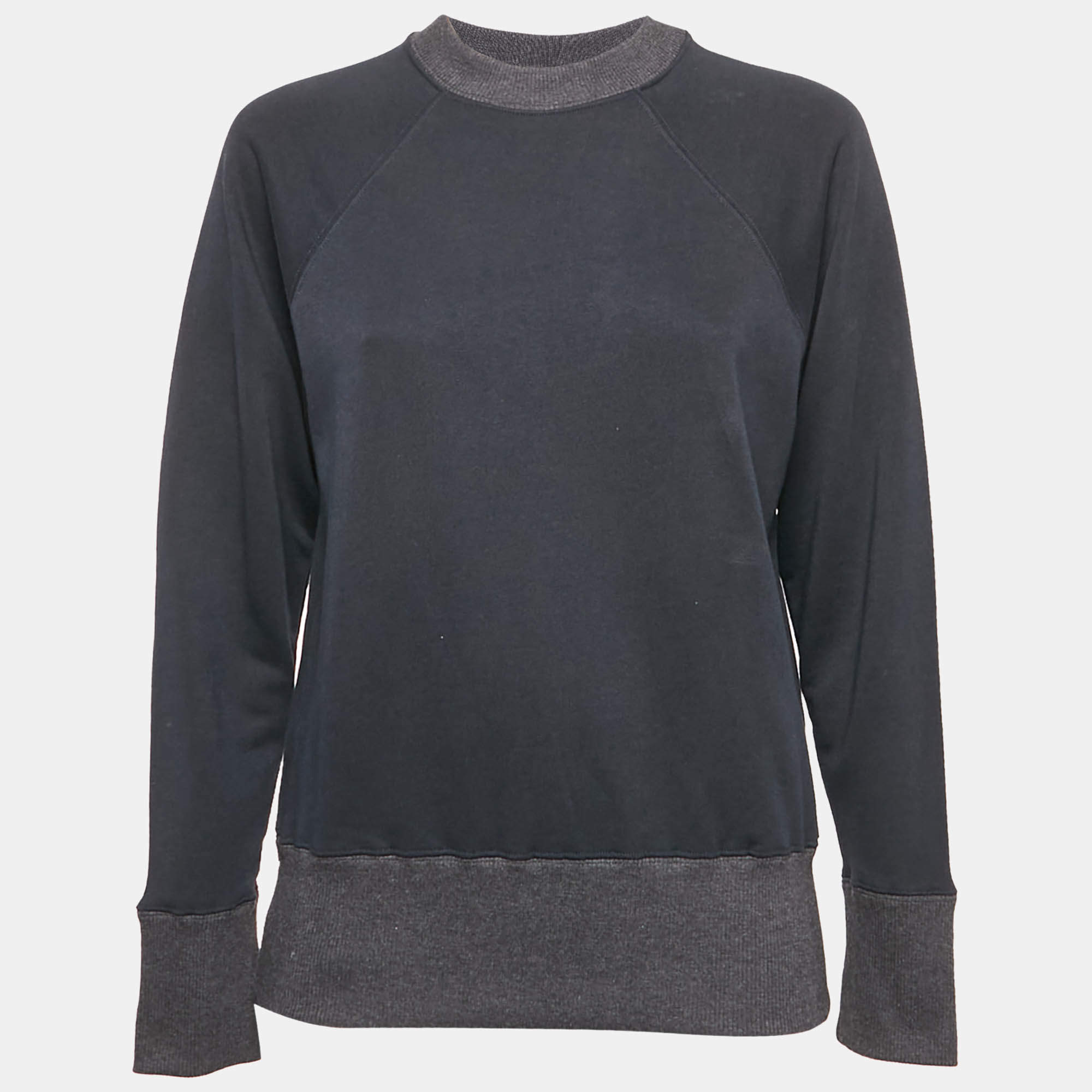 Marni Navy Blue Cotton Crew Neck Long Sleeve Sweatshirt S