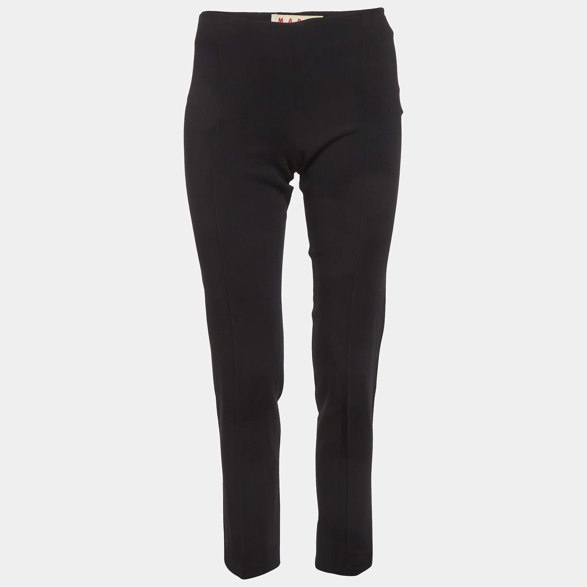 Pre Owned Marni Black Stretch Crepe Tailored Trousers S