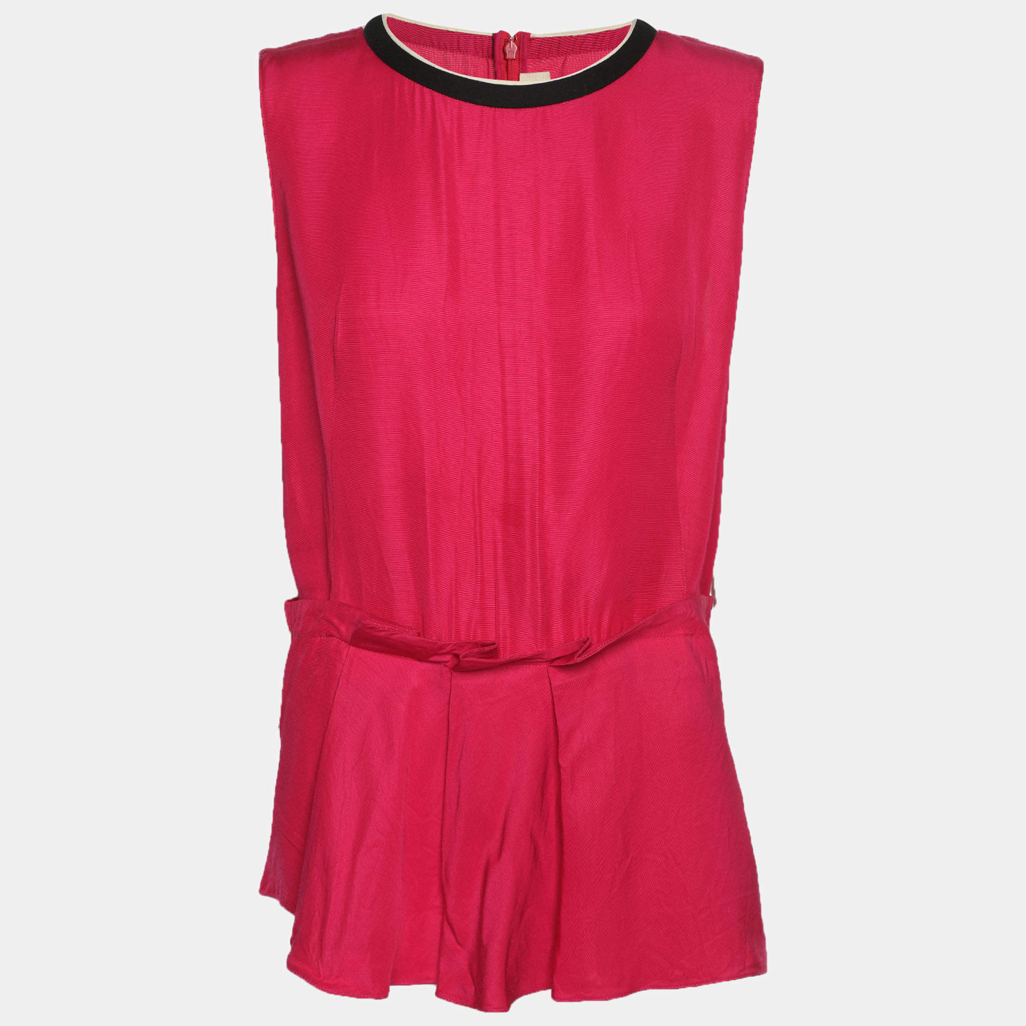 مملوكة مسبقًا بلوزة مارني ساتان وردي مثنية مقاس متوسط (ميديوم)